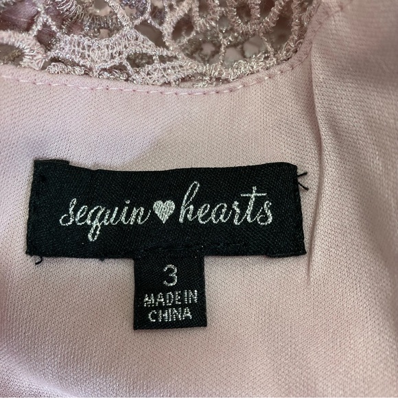 Sequin Hearts Size 3 Pink Glitter Zippered Halter Top NWT - Picture 2 of 13